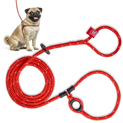 Sele bly bly inget drag hundsele och koppel set, anti-drag, vadderat rep i ett stycke, säkert förhindrar att den flyger och drag, liten/medium, röd/reflekterande