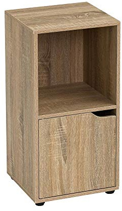 LOLAhome Mesilla de Noche de 1 Puerta nórdica marrón de Madera de 61x29x30 cm