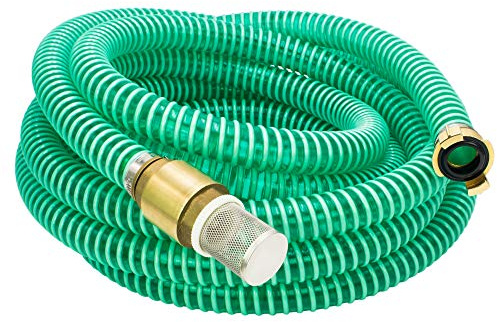 AWM Ansauggarnitur 1 Zoll (25 mm) Saugschlauch Sauggarnitur Saugschlauchgarnitur Pumpenschlauch (20 Meter, Grün/GEKA Messing)
