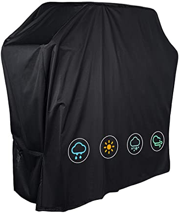Mutsitaz Grill Abdeckhaube Gasgrill Grillabdeckung Regendicht BBQ Abdeckung, Reißfest Wasserdicht & Staubdicht Grill Schutzhülle mit Selbstklebende Gurte und Aufbewahrungstasche(76x66x110cm)