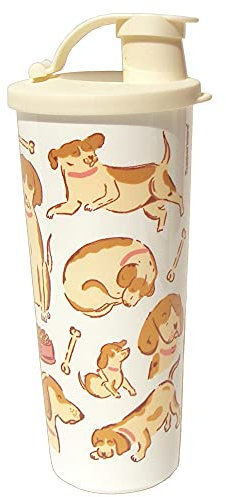 Tupperware 16 Oz Tumbler with Flip Top Seal For the Love of Dogs