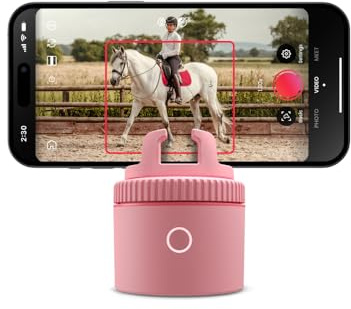 Pivo Equestrian Pod Automatische Pferde-, Gesichts- und Körperverfolgung, KI-gesteuerter 360° Handyhalterung, Pferde zum Reiter, Auto-Zoom, freihändige Foto- und Videoaufnahme Standalone (Pink)