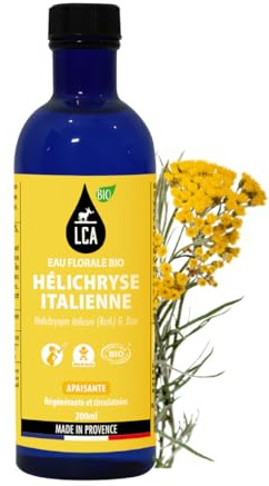 LCA | Eau Florale d’Hélichryse Bio | Lotion Apaisante & Anti–Rougeurs | Peaux Sensibles et Réactives | Hydrolat Cosmétique | Fabriqué en France | 200 ml