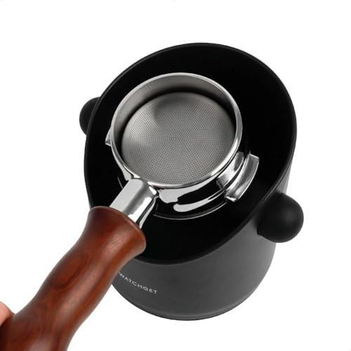 watchget Espresso Knock Box Small Coffee Knock Box for Coffee Grounds | Removable Knock Rod; Non-Slip Base; Space-Saving;Barista Accessory