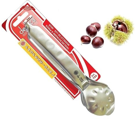 PINZA TAGLIA CASTAGNE IN ACCIAIO INOX 18/10 CON DOPPIA LAMA A CROCE DE LUCA
