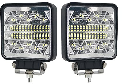 Boncak 2x102w Phare de Travail à LED 12V,Feux de Recul Led,Etanche IP 68,Carré Projecteurs pour voiture, tracteur camion,bateau 12v24v
