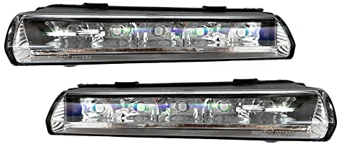 BATLAM 2 Piezas Luz De Conducción Diurna LED DRL Luz De Señalización Delantera 9608201056 9608200956 24V para Mercedes Benz Actros MP4 Camión