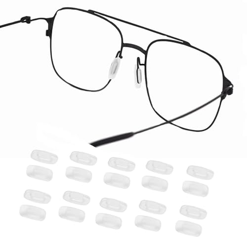 10 Paar Nasenpads für Brillen, 5 Paar, weiches Silikon, rechteckig, zum Einstecken, für Brillen und Sonnenbrillen, transparent, Größe S