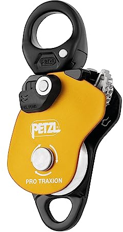 Petzl, PRO Traxion, Progress Capture Pulley with Swivel, Yellow