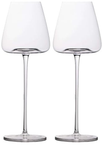 INTIRILIFE 2x Bicchiere da vino con design moderno - Capacità di 500 ml - Bicchiere da vino rosso vino bianco, calice, lavabile in lavastoviglie, vetro di cristallo, resistente agli urti