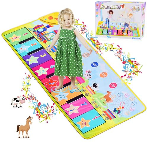 Funmo Music Piano Dance Mat for Children - Keyboard Toy for Boys and Girls from 1 Year (100 x 38 cm)