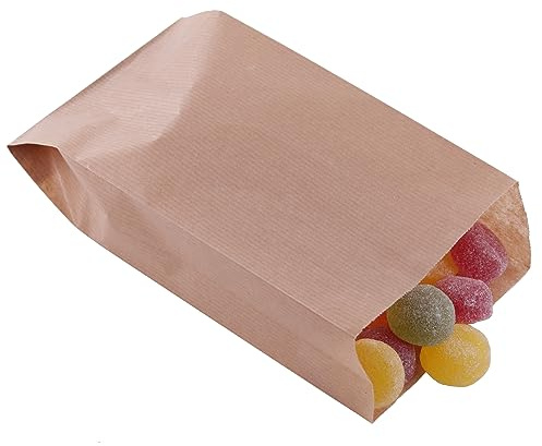 DIY-24H | 5 Größen wählbar | Papiertüten Farbe Braun, Geschenktüten aus Papier, Kleine Tüten für Süßigkeiten, Kraftpapiertüten, Plätzchentüten, Brottüten, Brötchentüten (180x350x60mm, 250 Stück)