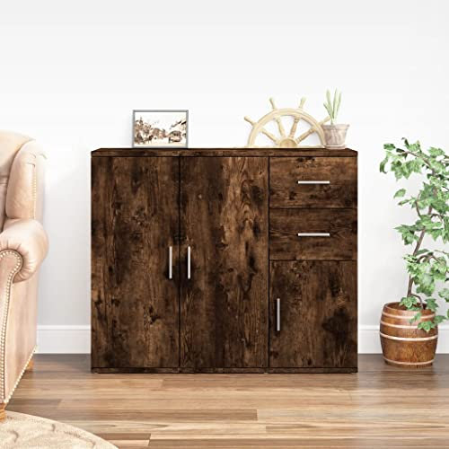 Annlera Sideboards 91x29,5x75cm Räuchereiche Holzwerkstoff Bücherschrank Vintage Möbel Küchenschrank Beistellschrank Buffetschrank Flur Möbel Apothekerschrank Fernseher Schrank