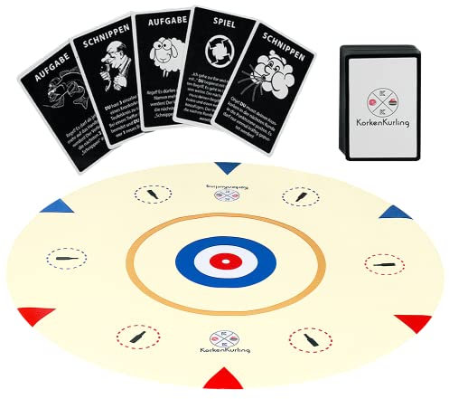 KORKENKURLING Partyspiel für bis zu 6 Spieler, lustiges Kartenspiel, Gesellschaftsspiel, Brettspiel, JGA, Geburtstag, WG Feier