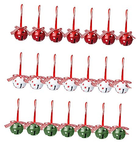 DECHOUS 24stücke Weihnachtsglocken Deko Zum Aufhängen Mit Weihnachtsanhängern Hängende Glocken Für Weihnachtsbaum Und Festivalschmuck