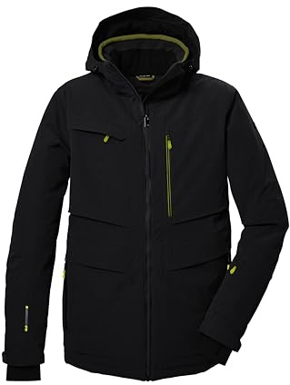 killtec Herren Skijacke/Funktionsjacke mit abzippbarer Kapuze und Schneefang KSW 43 MN SKI JCKT, schwarz, L, 41976-000