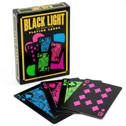 Island Dogs UV Blacklight Playing Cards - Neon Fluorescent Light Deck for Blacklight Games, Glow in The Dark Playing Cards, Parties and Poker - Unique Cards, Durable, Great Gift