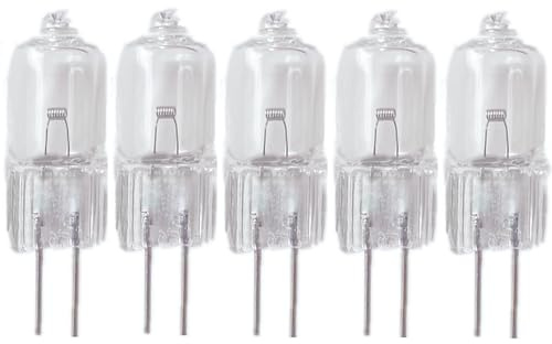 WYLIELAMSH Halogenstrahler 5PCS 6V G4 Doppelstiftsockel Halogenlampe Glühbirne Instrumentenlampe Mikroskop Glühbirne G4 6V,5W