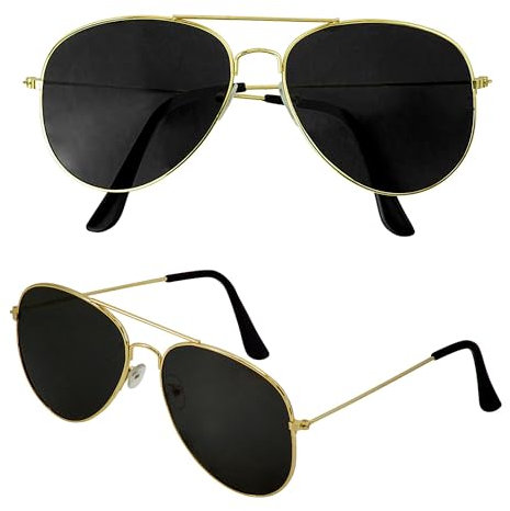 W WIDMANN MILANO Party Fashion – glasögon med färgade glas, pilotglasögon, tillbehör för 80-talet temafest, karneval