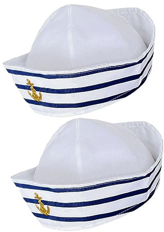 LIFKOME 2stücke Kapitänsmütze Sailor Hut Matrosenhut Cosplay Party Zubehör Bootfahren Geburtstagsparty Halloween Maskerade Kostümparty