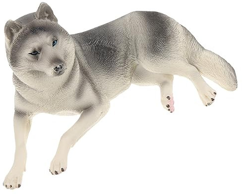 KOMBIUDA Realistische Husky Hundefigur Aus Langlebigem Kunststoff Detailgetreues Modell Kindgerechte Zimmerdekoration Plastische Tierfigur Simulation Für Sammler Und Junge Mädchen