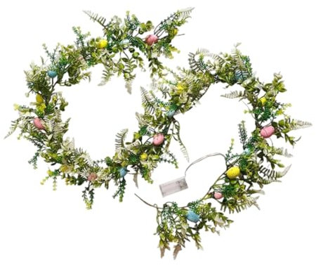 Påskkrans, påskäggskrans, dekorativa påskkransar för ytterdörren | vårblomdekorationer, konstgjorda blommor hemdekorationer för öppen spis