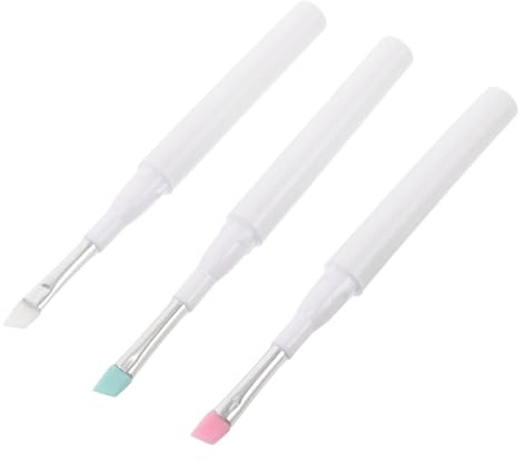 FRCOLOR 3 Stück Silikon Augenbrauenpinsel Mit Staubkappe Wiederverwendbar Sanftes Silikonmaterial Präzise Make up Applikation Für Augen Und Wimpern Kompakt Für Reisen