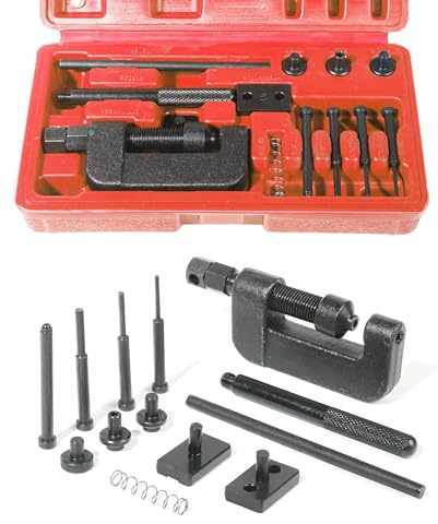 Edinstry 19PCS Chain Breaker Bike Breaker Tool Kit Motorcycle Chain Breaker, Chain Rivet Tool Kit for Motorcycle, Bike, ATV, Chain Cutter Kit for Cam & 25 to 630 Chains