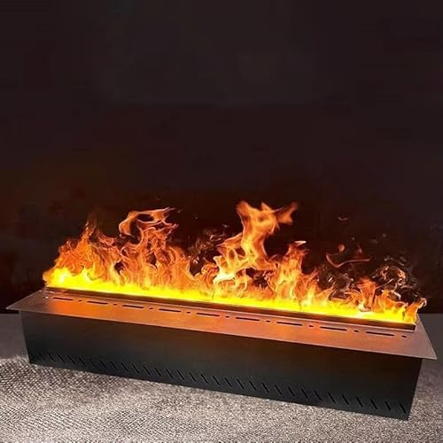 Chimenea Eléctrica LED Moderna Para Decoración De Interiores,Chimenea Vapor Agua 3D Empotrada,Silenciosa,Llama Realista De 9 Colores,Con Control Remoto Y Panel Táctil,50x24x18cm/19.6x9.4x7in