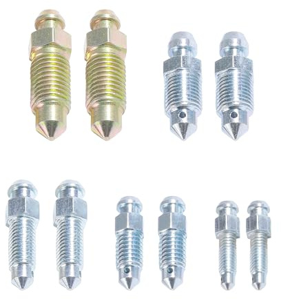 Xibao 10PCS Entlüfterschraube Für Motorrad Hauptbremszylinder,Metrische Bremssattel-Entlüftungsnippel,Tenlacum Bremsenentlüftungsnippel für Motorrad,Geeignet für die Meisten Motorräder,Autos