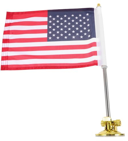 Toyvian Support de Drapeau Stable avec Ventouse Base pour Hampe de Drapeau Voiture Porte Extérieur Ajustable avec Américain pour Auto et