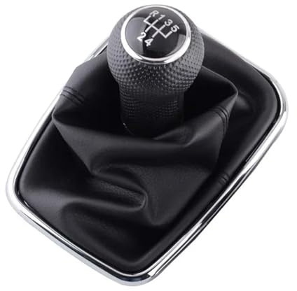 Pomos de palanca de cambios Para VW Para Golf 4 IV MK4 Para GTI R32 Para Bora MT 12mm 5/6 Velocidades Perilla Palanca Cambios Coche Palanca Cambios Gaitor Boot Pomo Cambio(Silver 5-Speed)