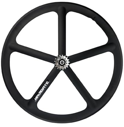 700C Bicicletta A Scatto Fisso Ruote Anteriori E Posteriori 5 Raggi Set Di Ruote In Lega Di Magnesio Freno V 100/120mm Mozzi Per Velocità Singola(700C Rear)