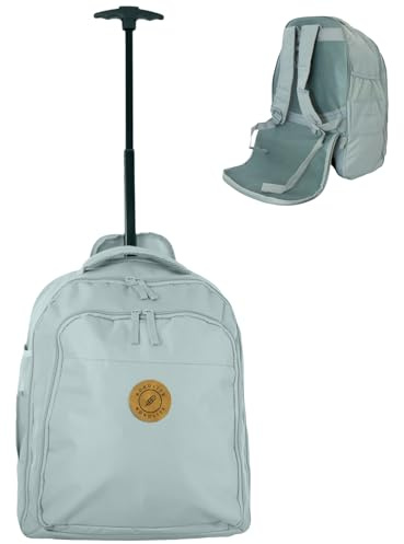 Bordlite EasyJet Cabin Approved Wheeled Backpack 45x36x20cm – 2 in 1 Lightweight Trolley Bag & Rucksack on Wheels (1.53kg, 36L) Underseat Hand Luggage for Travel, Business, Weekend Trips - Blue