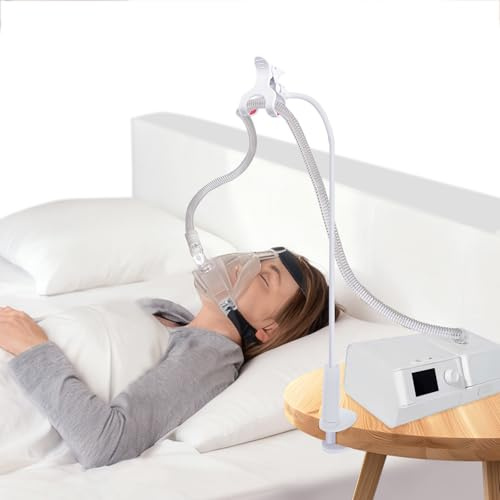 CPAP Schlauchhalter, 360° Drehung Regulieren CPAP Schlauchheber und Schlauchunterstützung Aufhänger zur Verhinderung von CPAP Schlauch Leckage & Verwicklung,CPAP Schlafapnoe Gerät Zubehör (Weiß)