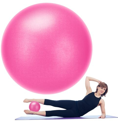 Soft Pilates Ball, 9 Inch Small Anti-Burst Yoga Ball for Core Strengthening Stability Training Balance Workout Home Exercise Pregnancy Stretching Rehab Fitness Physiotherapy Physical Training