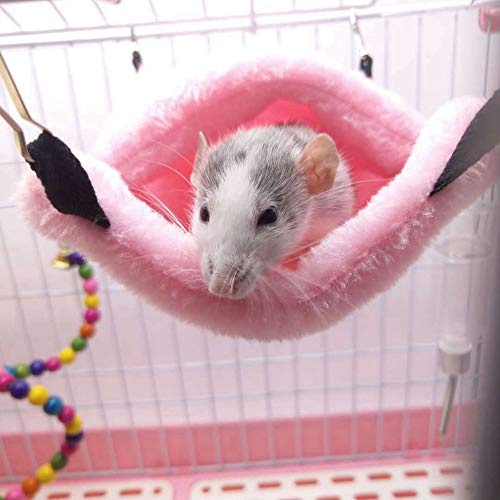 Phefop Amaca per Criceti, Altalena in Morbido Peluche per Piccoli Animali tra Cui Gerbilli, Ratti e Porcellini d'India - Nido Caldo e Accogliente per Animali Domestici (taglia piccola)