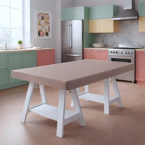 Buccia di Mela Tovaglia elastica 6 Posti estensibile fino a 85x180 cm – Copritavolo Rettangolare con Elastico Perimetrale Made in Italy (Tortora)