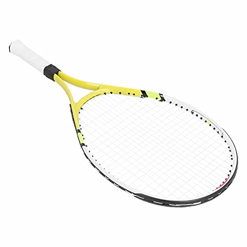 Sorandy Tennisracket för Barn, Ram i Aluminiumlegering med nylon- och PU-handtag för Träning, Lätt och Stabil Design, Perfekt för Nybörjare (Gul)