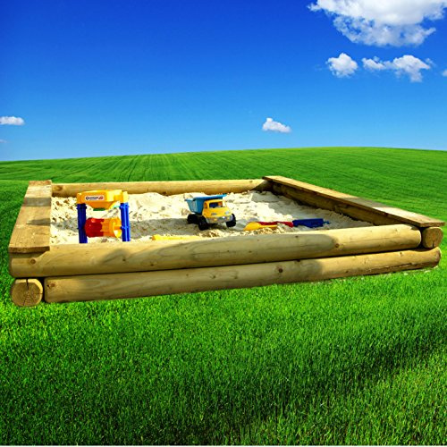 XXL großer Sandkasten 3x3m Rundholz Ø12cm 300cm große Sandkiste 300x300cm