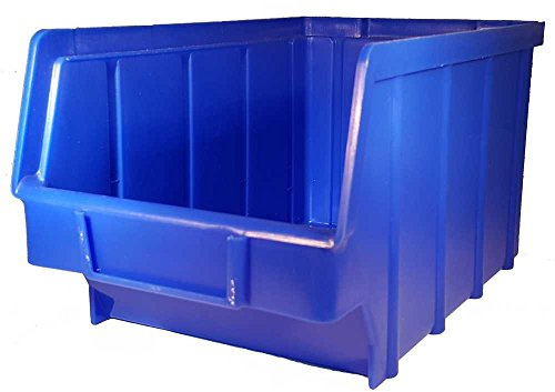 52 stycken staplingslådor blå storlek 3 (145 x 248 x 127 mm) plast PP transparenta förvaringslådor stapellådor utan upphängningsanordning