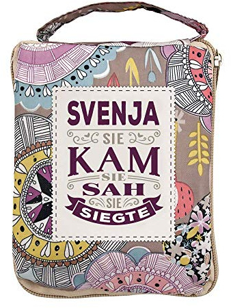 History & Heraldry Design Top Lady Tasche: SVENJA/Einkaufstasche, Strandtasche, Sporttasche, Blumenmuster/vielseitig, praktisch, personalisiert mit Name und Spruch