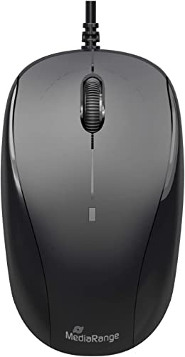 MediaRange MROS213 Souris Optique avec câble Souris de Voyage compacte Noir/Gris