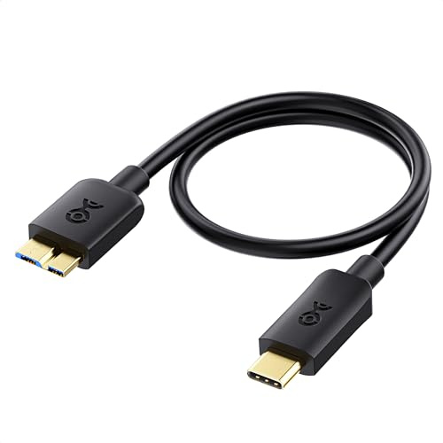 Cable Matters 10G USB C auf Micro USB 3.0 Kabel, 0,3m, Schwarz | USB Micro B auf USBC, USBC zu Micro B 3.0 Kabel, Micro-B 3.0 Stecker, USB C Festplatten Kabel kompatibel mit Seagate