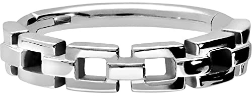 PIERCINGLINE Chirurgenstahl Segmentring Clicker | KETTEN-DESIGN | Piercing Ohr Helix Conch Ring | Farb- und Größenauswahl