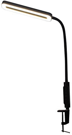 SXYSXYSXY LED Schreibtischlampe Schwarz Klemmlampe Leselampe 12W Flexibles Klemmlicht 3 Farb & 10 Helligkeitsstufen Schwanenhals Klemmleuchte für Schlafzimmer Augenpflege Büro Tischlampe