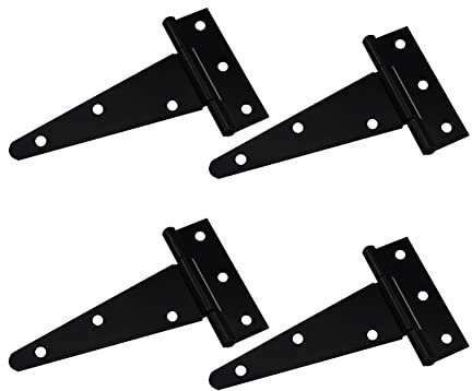 Torscharniere T-Scharnier T-Scharniere Schwerlast 122mm für Holztür Garten Baracke Lagerhaus Schwarz 4 STÜCK