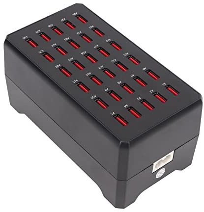 Station de Charge USB 150 W 10 A 30 Ports, Chargeur Rapide USB de Bureau de Taille Familiale, Station de Chargeur de Bureau USB Multiple pour Smartphone, Tablette, Ordinateur