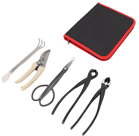 Juego de Herramientas Bonsai de 5 Piezas, Juegos de Herramientas de Jardín Ligeros Y Cómodos, Mini Kit de Herramientas de Jardín de Trasplante, Kit de Herramientas de Jardinería Resistente con Tijeras