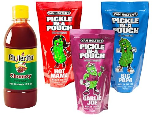 TLT FOODS - Pack Chilerito Salsa Chamoy + Pepinillo encurtido Van Holten's (L - Ajo/Chile/Eneldo)